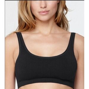 NWOT Yummie L XL Tanya Scoop Neck Wireless Bra YT5-073 Black 128920